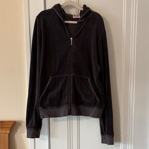 Juicy Couture Gray Velour Zip-Up Hoodie / Track Jacket